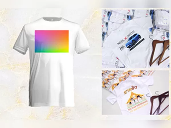 งานสกรีนเสื้อกีฬาผ้าไมโครสีขาว พิมพ์ 4 สี ขนาดเล็ก ไม่เกิน 10 ซม. ราคาพิเศษ
